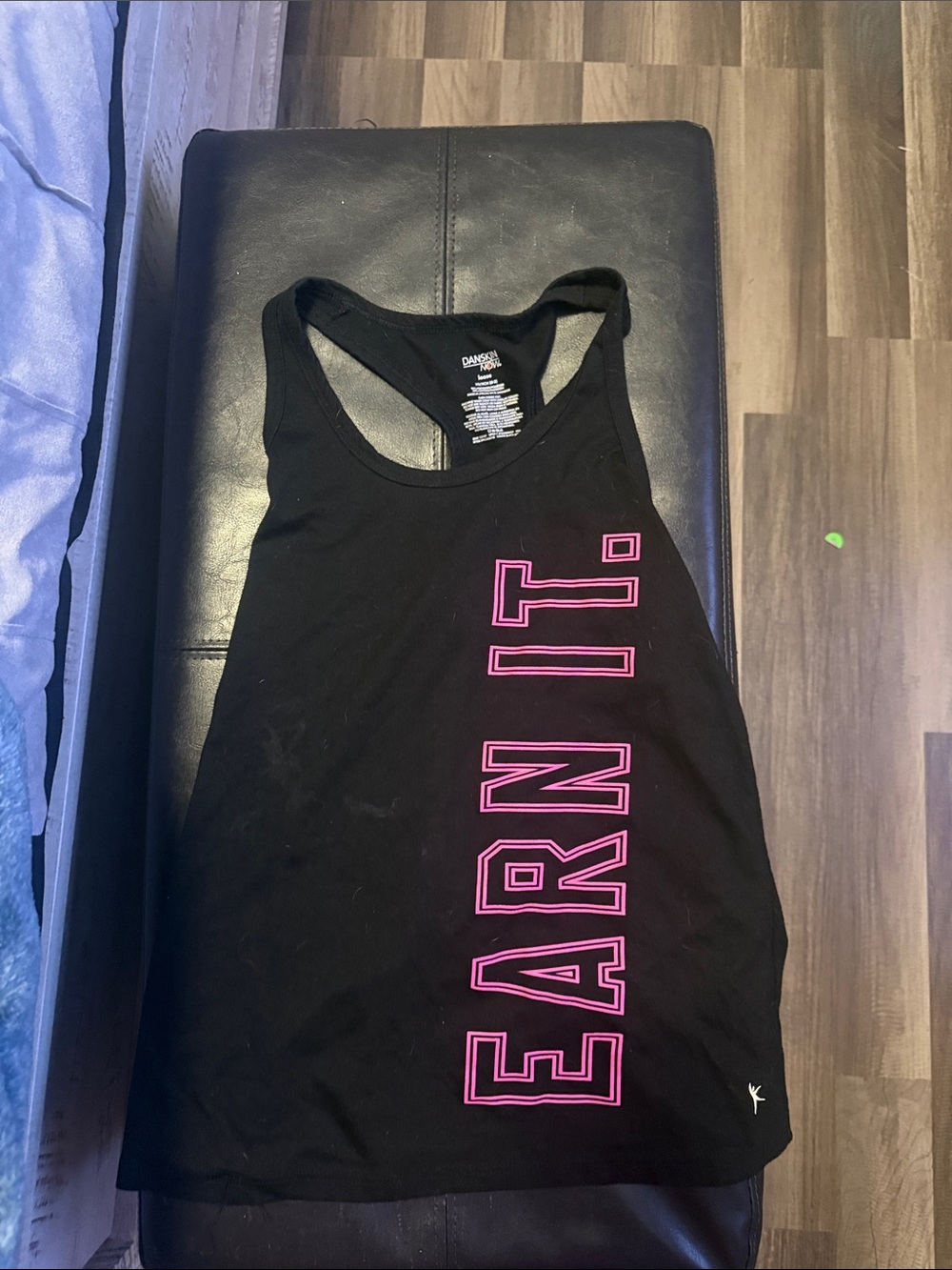 Danskin Black Tank with Pink Graphic